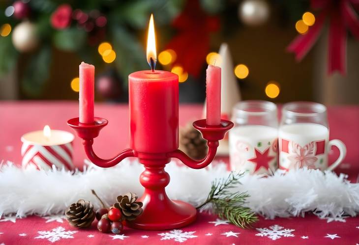 Red Christmas Candlestick and the Scents of the Season